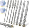 GZcaiyun SDS Plus Bohrer Set, 8 Stück Betonbohrer Set, Größen 4,5,6,8,10,12,14,16mm ×160mm, Steinbohrer Hammerbohrer Set für Bohren von Beton Stein Holz Ziegel Fliesen, mit 2 Paar Handschuhe