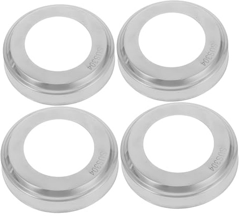 HEMOTON 4pcs Pool Escutcheons Plate Stainless Steel Round Handrail Covers for Inground Pool Ladder Caps Railing Caps Spa Ladder Tube Cover