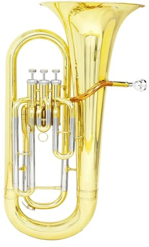 Euphonium Bb B Flat Euphonium 3 Tasten Messing Baritonhorn Mit Koffergurttuch Professionelle Leistung(Type1)