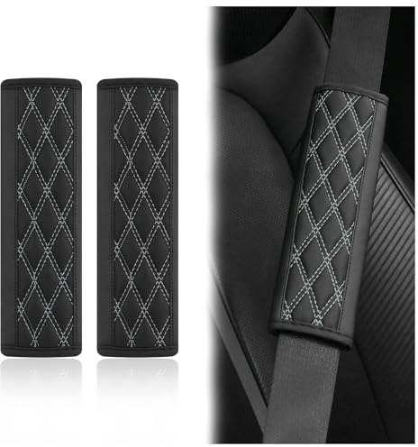 ONEMAJI 2Pezzi Cuscinetti per Cintura di Sicurezza per KIA Sportage GT S-Line 2018-2024 2025, Protezioni Spalla Imbottite Comfort Copertura Morbida Accessorio Auto,F
