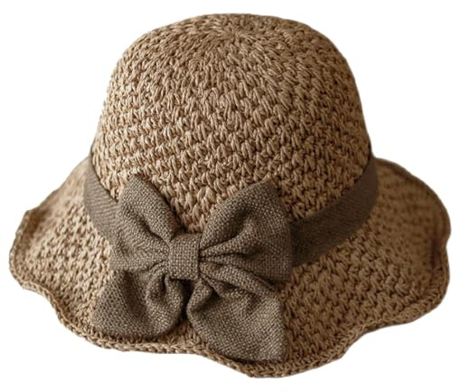 Cosblisvia Sombrero de Sol para Mujer, Sombrero de Paja para Mujer y Sombrero, Sombrero de Verano Ajustable de 56-58 cm con Lazo para Viajeros, Aficionados al Jardín, Visitantes de Playa para Playa,