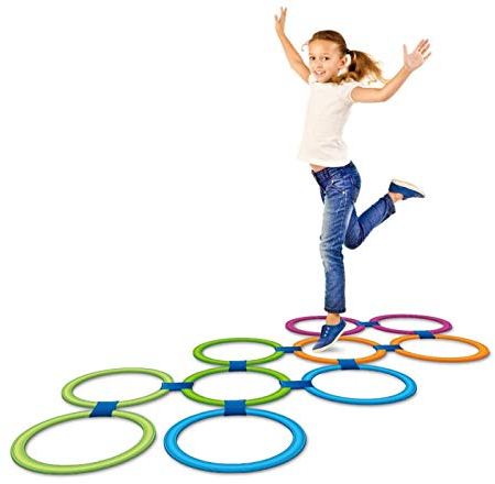 Himmel Hölle Hüpfringe 20 TLG Set Tempelhüpfen Hüpfspiel in and Out