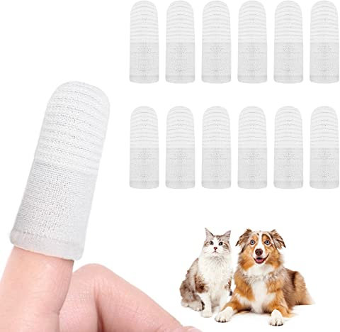 VSSHE Hundezahnbürste Fingerling,12 Stück Hundezahnbürste Wiederverwendbar Lebensmittelechtem Silikon Hunde Zahnbürste 360° voll Umschlungene Borsten für Erwachsener Finger
