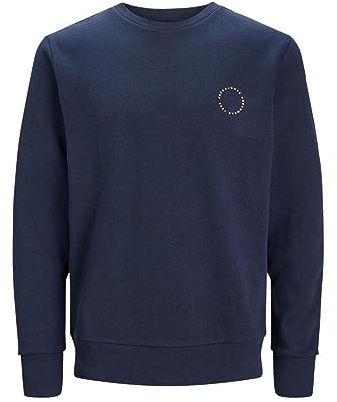 Jack & Jones Jjthiba Sweat Crew Jersey para Hombre, Navy Blazer, L