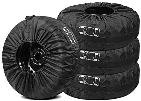 LSGGTIM Borsa per pneumatici da 13 a 18 pollici, 4 pezzi, copertura universale per pneumatici in Oxford, chiusura antipolvere, con coulisse, per auto, SUV e camper