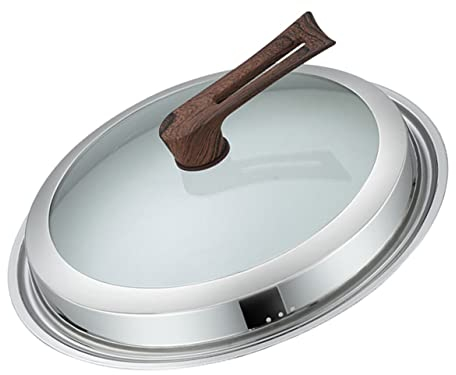 Mikinona Stainless Steel Pot Cover Visible Pan Lid for Wok and Cookware Kitchen Accessory for Frying Pans and Pots Cooking Pot Lid Replacement Cover for Household Use