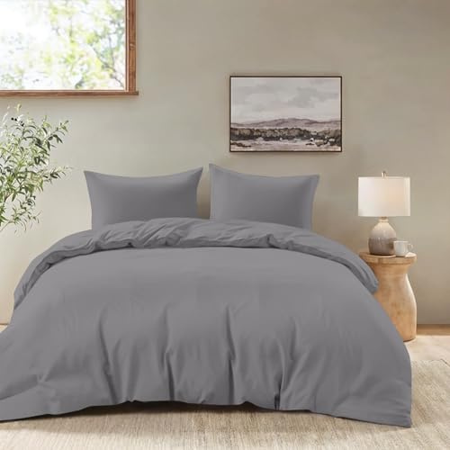 Dreamzie Funda Nordica Cama 150 – Ropa de Cama Microfibra Suave Oeko-Tex - Juego de Funda Edredon 220 x 240 cm con 2 Fundas Almohada 50x70 cm – Antracita