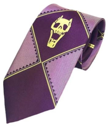 Cravate en soie avec squelette JoJo-pour costume cosplay,Cravate De Soie Anime Cravate Cravate Cravate Aventure Costume Jeu