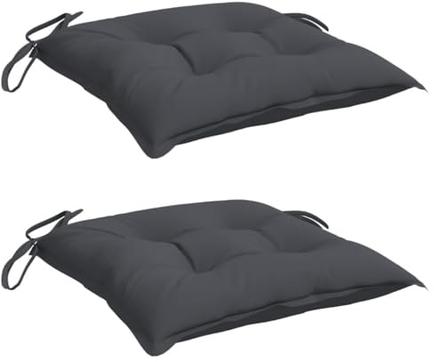 vidaXL Cuscini per Sedia 2 pz Antracite 50x50x7 cm Tessuto Oxford