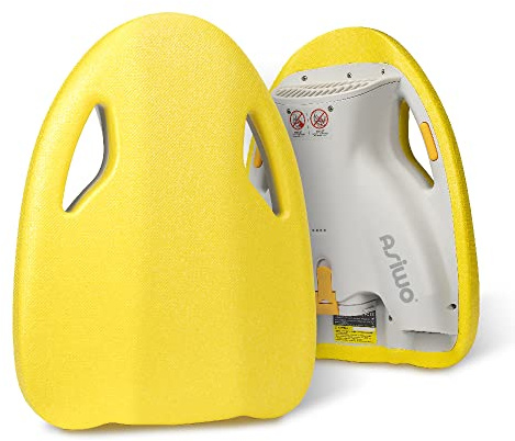 Asiwo Schwimmbrett Elektronisches, Schwimmen Kickboard Trainingsausrüstung Elektrisches Kickboard 3-Gang-Wassersport-Schwimmbecken für Erwachsene und Kinder (Gelb)