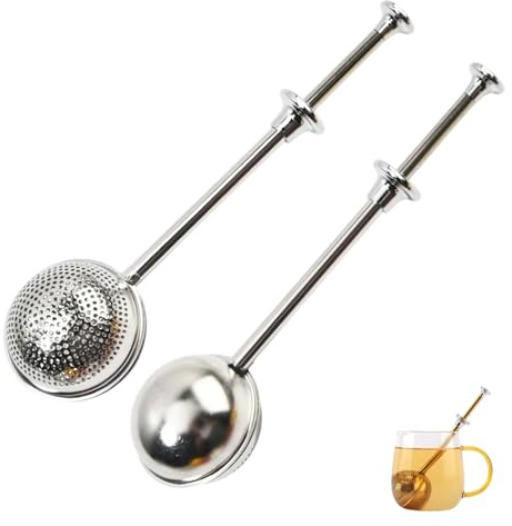 2 Pièce Filtre a The en Acier Inoxydable,Boule a The,Infuseur Thé,Infuseur Thé Inox à Long Manche,Pince à Thé de Haute Qualité,Cuillere a The Infuseurs,Boule the Infusion pour Infusion en Vrac,Épices