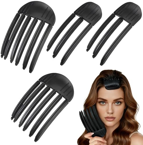 4 Piezas Clip de Volumen para Raíces, Clip de Pelo Voluminizador Peines de 3 y 6 Dientes, Pinzas para El Pelo sin Rastro, Pinzas para El Cabello Planas Pelo de Volumen Natural para Hombres y Mujeres
