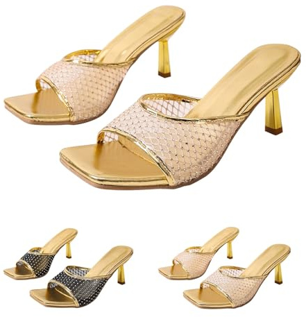Sommarskor dam med klack, eleganta sommarpantoletter, dam, eleganta klackskor, kattungar, hälpumps, skor, slip-on, sommarsandaler, öppen tå, ventilerande sandaletter, höga klackar, sandaler