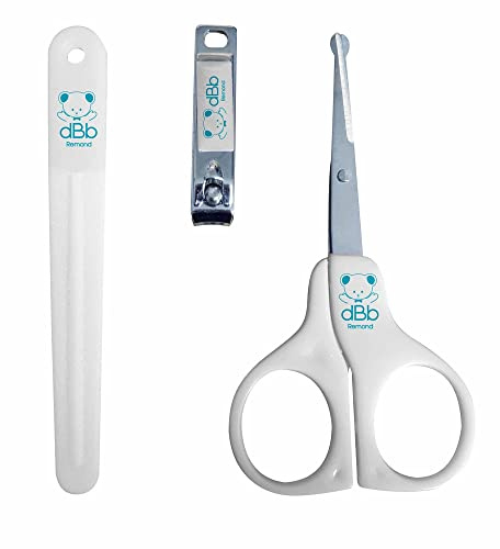 dBb Remond Set de Manucure Bébé, Coupe-ongles, Ciseaux, Lime, Kit Soins des Ongles Bébés, 3 Accessoires Bébé Naissance