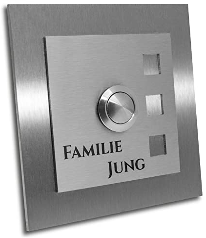 Edelstahl Klingelplatte Manhattan E2-G Haustürklingel mit (ohne LED) Taster Gravur Unterputzklingel. Klingel Türklingel Klingelschild