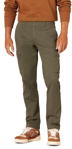 Amazon Essentials Pantalon Cargo Extensible, Coupe ajustée (Grandes Tailles Disponibles) Homme, Vert Olive, 38W / 34L