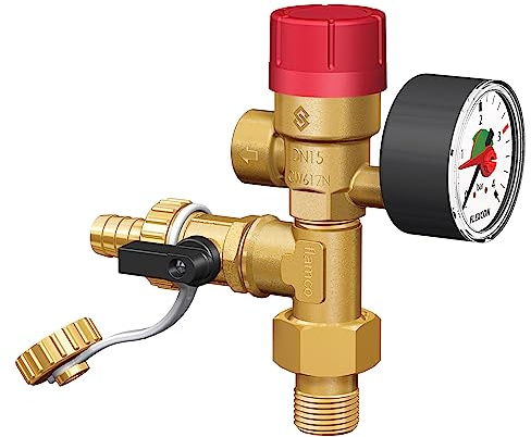 Flamco Prescofiller Dispositivo de llenado del sistema de calefacción doméstica con válvula de seguridad y manómetro rupo de Llenado Automático 3/4-27685
