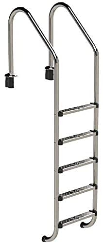 IDEAL Edelstahl Tiefbeckenleiter 5-stufig Weite Ausladung 180mm Ausführung ECO V2A by well2wellness®