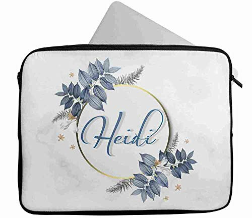Personalised Any Name Floral Design Laptop Case Sleeve Tablet Bag Chromebook Gift 99 (14-15 inch)