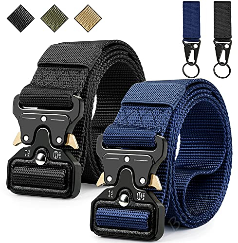 Taktischer Gürtel, Herren Schwerlast Militär Nylon Web Gürtel, Schnellverschluss Metall schnalle Bund mit Taktischen Molle Schlue sselhaken