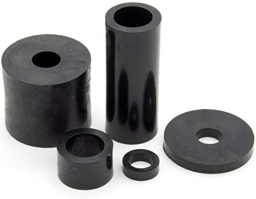 Enkotrade 10 casquillos distanciadores para M10 | 25 x 10,5 x 25 mm | espaciadores redondos de plástico arandelas espaciadores, cojinetes espaciadores, arandelas de distancia y casquillos roscados