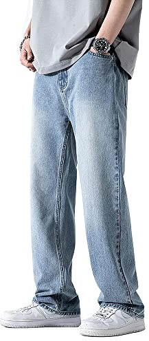 PARVENZA Herr Regular Fit Denim Jeans - Klassiska Raka Byxor, Hållbara, 5-Fickor, Bekväma Casual Byxor för Arbete, Skola, Resor & Dagligt Bruk - Finns i Storlekar 28-36