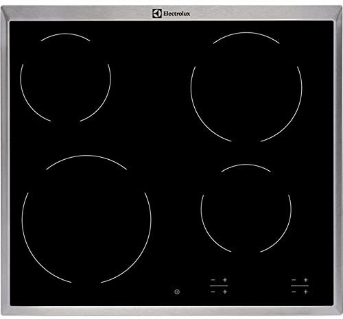 Electrolux EHF6240XXK - Piano cottura in vetroceramica, 4 zone di cottura, 6500 W, protezione per bambini, colore: Nero