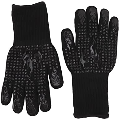 Haofy Guanti da Forno con, Guanti da Barbecue Resistenti al Calore 1472 ° F Guanti da Grill in Silicone Guanti da Forno Lavabili per Cucina Cottura All'aperto Grigliare Cottura