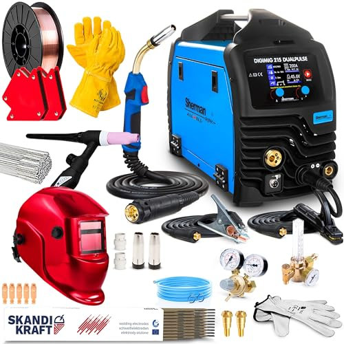 Sherman DIGIMIG 215 Double Pulse - 200A poste a souder MIG avec gaz entièrement synergique - poste a souder MIG MAG, soudage par points, soudobrasage, fil fourré, MMA et TIG-LIFT (Professional)