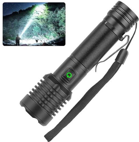 Chasinglee Torcia Elettrica Ricaricabile, Luce Flash LED 450000 Lumen, Torcia Elettrica Più Luminosa Potente, Porta di Ricarica Torcia Elettrica Torcia Elettrica Ad Alta Potenza Su