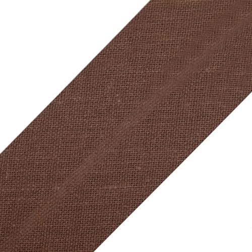 cyclingcolors 1 x Bias Binding Tape Made of 100% Cotton, Width 30 mm, Length 25 m, Edging Tape, Cotton Tape, Bias Binding Ideal for DIY, Chocolate