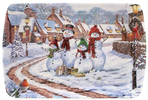 The Leonardo Collection Snowmen Small Tray For Serving Dishes | Serving Trays For Kitchen Accessories | Serving Platter For Serv Food Platters for Food Service