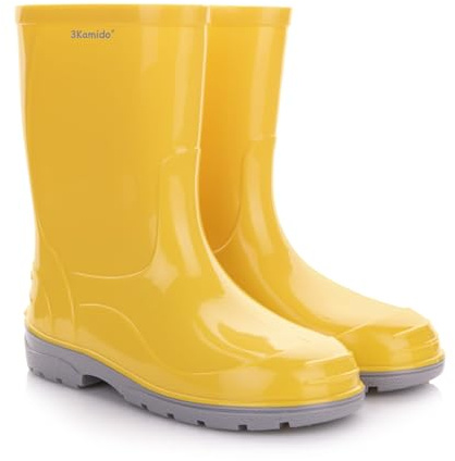 3Kamido GoClassic Bottes en caoutchouc - bottes en caoutchouc classiques pour enfants en PVC, imperméables, avec réflecteur 3M, semelle intérieure en feutre et amovible et une semelle antidérapante