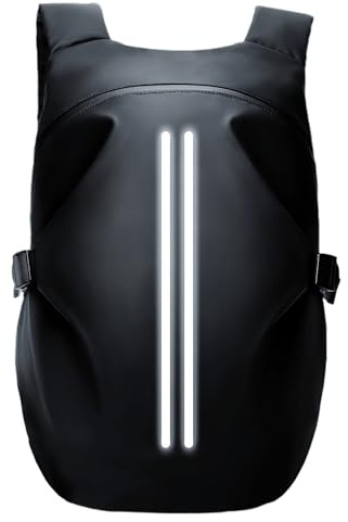 Genérico Mochila impermeable para motocicleta, 50 L, doble cremallera, diseño reflectante, compatible con varios cascos, 50 x 30 x 20 cm, negro (B)