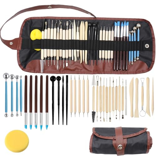 Tbintul 36 pezzi strumenti per modellare argilla kit argilla kit ceramica con custodia