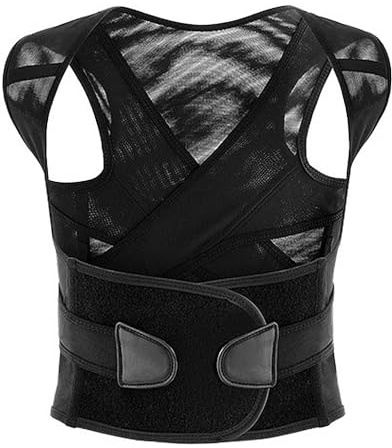 HLIWS 1 Pieza Cinturón de soporte lumbar ajustable – Cinturón de sujeción lumbar transpirable para la oficina, el hogar y el tiempo libre – Para hombre y mujer (negro, 41 x 30 cm)
