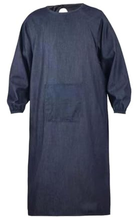 perfk Tablier de soudage avec attaches dans le dos pour hommes et femmes, blouse en denim pour le travail du bois, la peinture, les tâches ménagères et la, Longueur 100cm