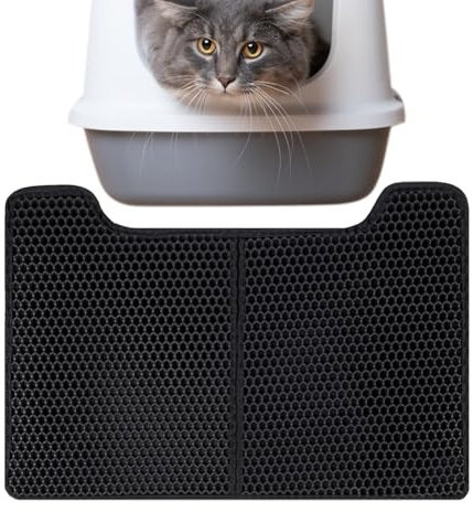 Alfombrillas para arena para gatos, almohadilla de doble capa resistente al agua, alfombrilla para caja de arena para gatos, para familiares, amigos, mascotas, gatitos, interiores, exteriores, sala de