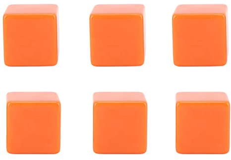 Generic Set di 6 Blocchi di Dadi Incompiuti Fai da Te Vuoti per L'insegnamento Creativo in Classe e il Tempo di Gioco in Famiglia in Plastica 1,18x1,18x1,18 Pollici (ORANGE)