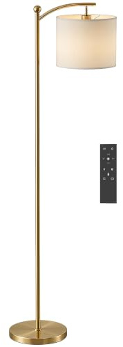 HOMCOM Lampadaire sur Pied de Salon Lampe Salon Dimmable 160 cm Doré