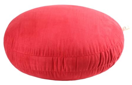 Hodeco Round Throw Pillow 16x16 for Kids Down-Like Polyester Filling Super Soft Floor Pillow Ultra Fluffy Feather-Like Touching Decorative Circle Cushion for Couch Bed Sofa, Bright Red, 1 Piece