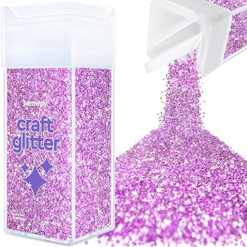 Hemway Craft Glitter Shaker Lavender Purple 130g Chunky | for Resin & Epoxy Crafts, Christmas Art Supplies, Nail, Body, Face, Eye, Festival, Crafting, Slime, Sparkle