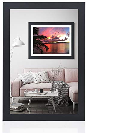 rahmengalerie24 Alice Cadre photo 80 x 80 cm - Cadre noir mat en bois MDF - Verre acrylique - Sans passe-partout - Cadre portrait - Cadre amovible pour photo et images - Cadre décoratif sans contenu