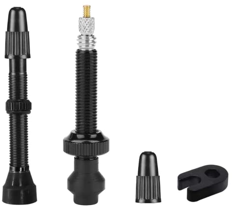 2 Stück Presta Tubeless Ventile, MTB Tublessventiel, 58mm Fahrrad Tubeless Presta Aluminiumlegierung, Tubeless Presta Ventilschaft, Ventilschaft Fahrrad mit Kleiner Schraubenschlüssel