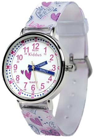 Kiddus Montre Enfant Éducative Analogique, Fille et Garçon Dès 5 Ans