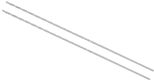CoCud Brocas Helicoidales Extralarga de 1,5 mm de Diámetro y 160 mm de Longitud Total, Barrena Helicoidal de Acero de Alta Velocidad (Aplicaciones: Cobre, Metal, Madera y Aluminio), 2pcs