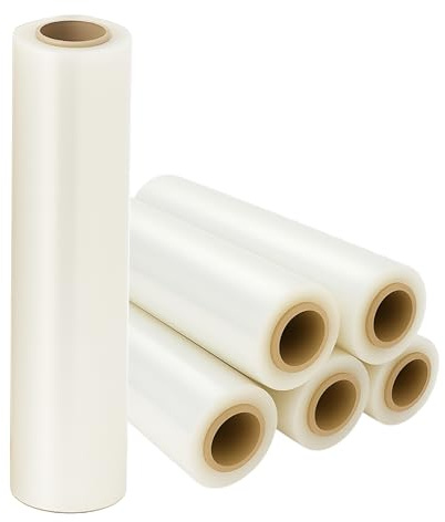 Berry Rotolo di pellicola termoretraibile elastica, 40 cm x 250 m, pellicola trasparente industriale resistente, pellicola in plastica elasticizzata per pallet, bagagli, pacchi e imballaggi sicuri, 6
