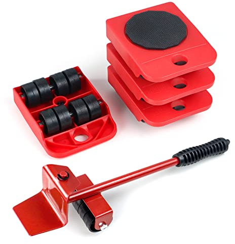 Plataforma rodante para muebles con 4 ruedas y elevador de muebles, capacidad de carga de 330 libras, juego de herramientas de elevación de muebles resistente, para sofá, refrigerador, cama, madera
