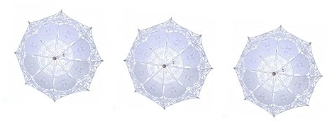 PACKOVE 3-teiliger Spitzenschirm Im Lolita-stil Für Brautjungfernpartys Junggesellinnenabschiede Hochzeitsdeko Foto-requisite Bühnensonnenschirm Weiß Größe S