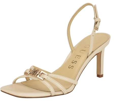 GUESS Sandales à talons Twilla pour femme, Ivoire 150, 40 EU